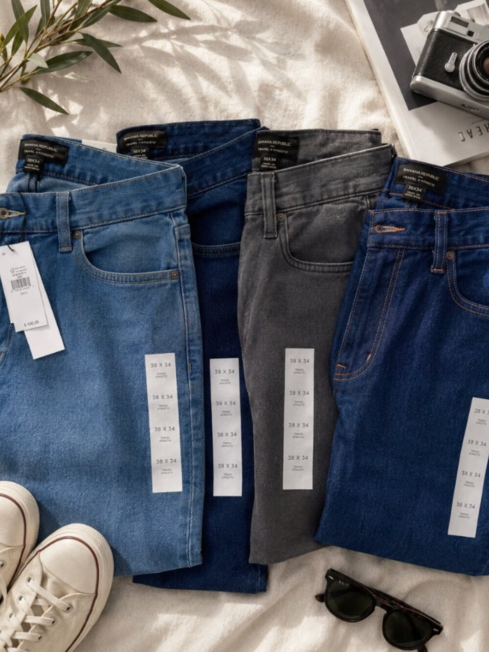 NWT Banana Republic Travel Athletic Jeans Bundle 38x34 Men’s Denim Lot of 4